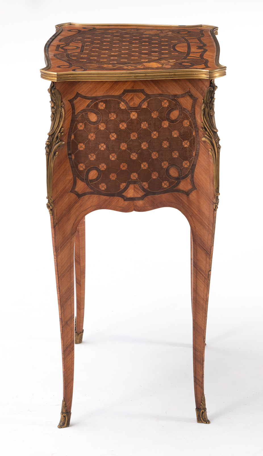 A LOUIS VI STYLE BRONZE MOUNTED PARTIAL EBONIZED KINGWOOD MARQUETRIED OCCASIONAL COMMODE - Image 6 of 7