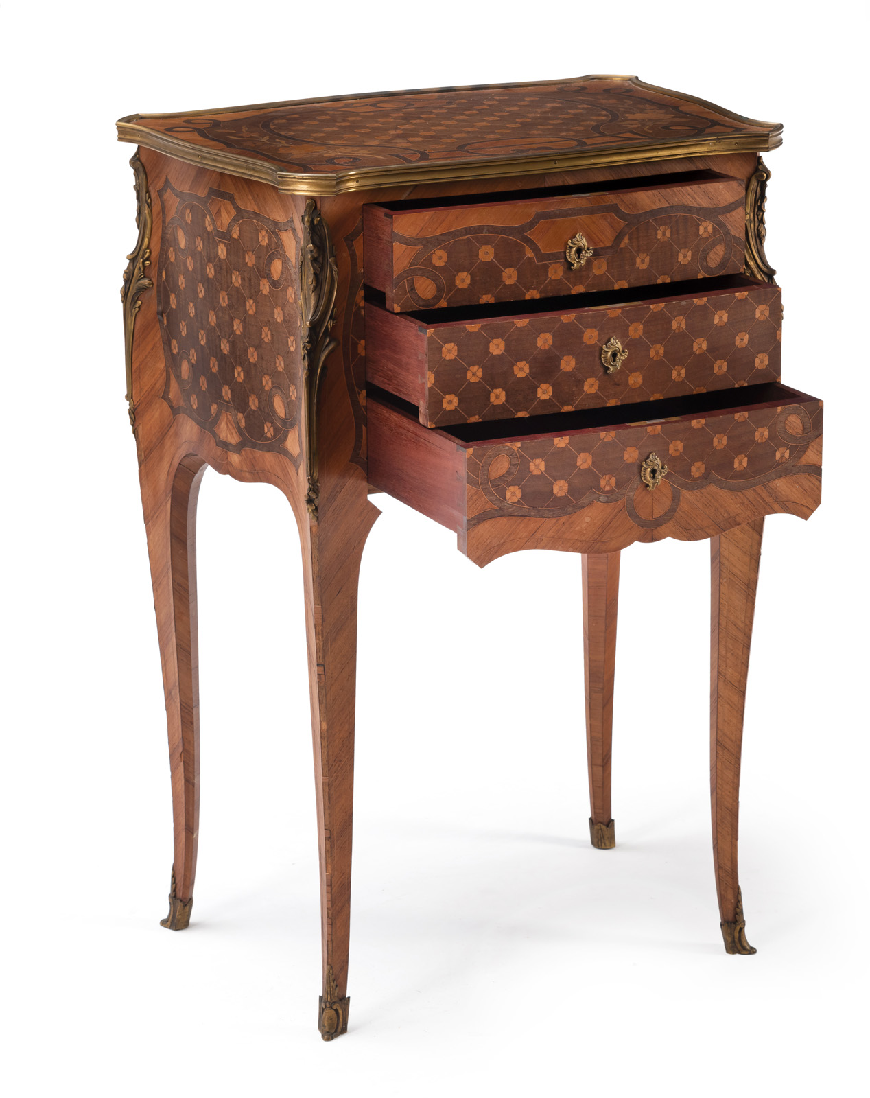 A LOUIS VI STYLE BRONZE MOUNTED PARTIAL EBONIZED KINGWOOD MARQUETRIED OCCASIONAL COMMODE - Image 2 of 7