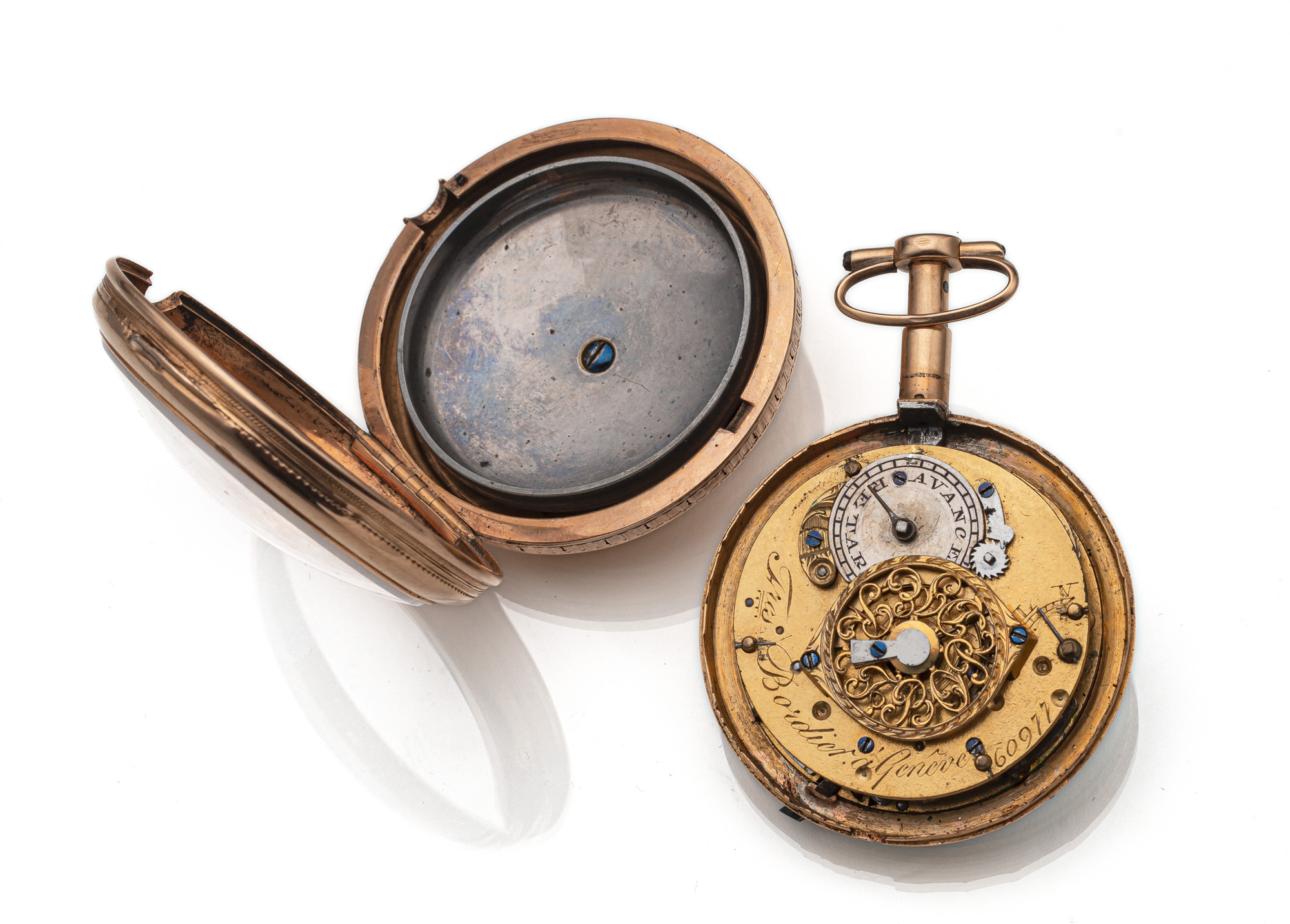 A GOLD POCKET WATCH WITH QUARTER REPETITION - Image 3 of 4