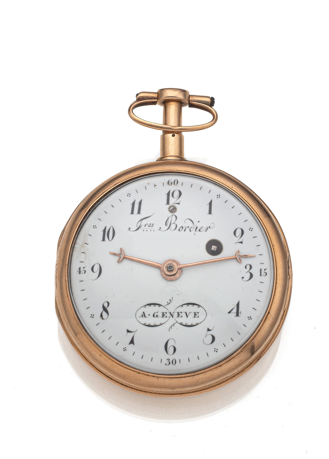A GOLD POCKET WATCH WITH QUARTER REPETITION