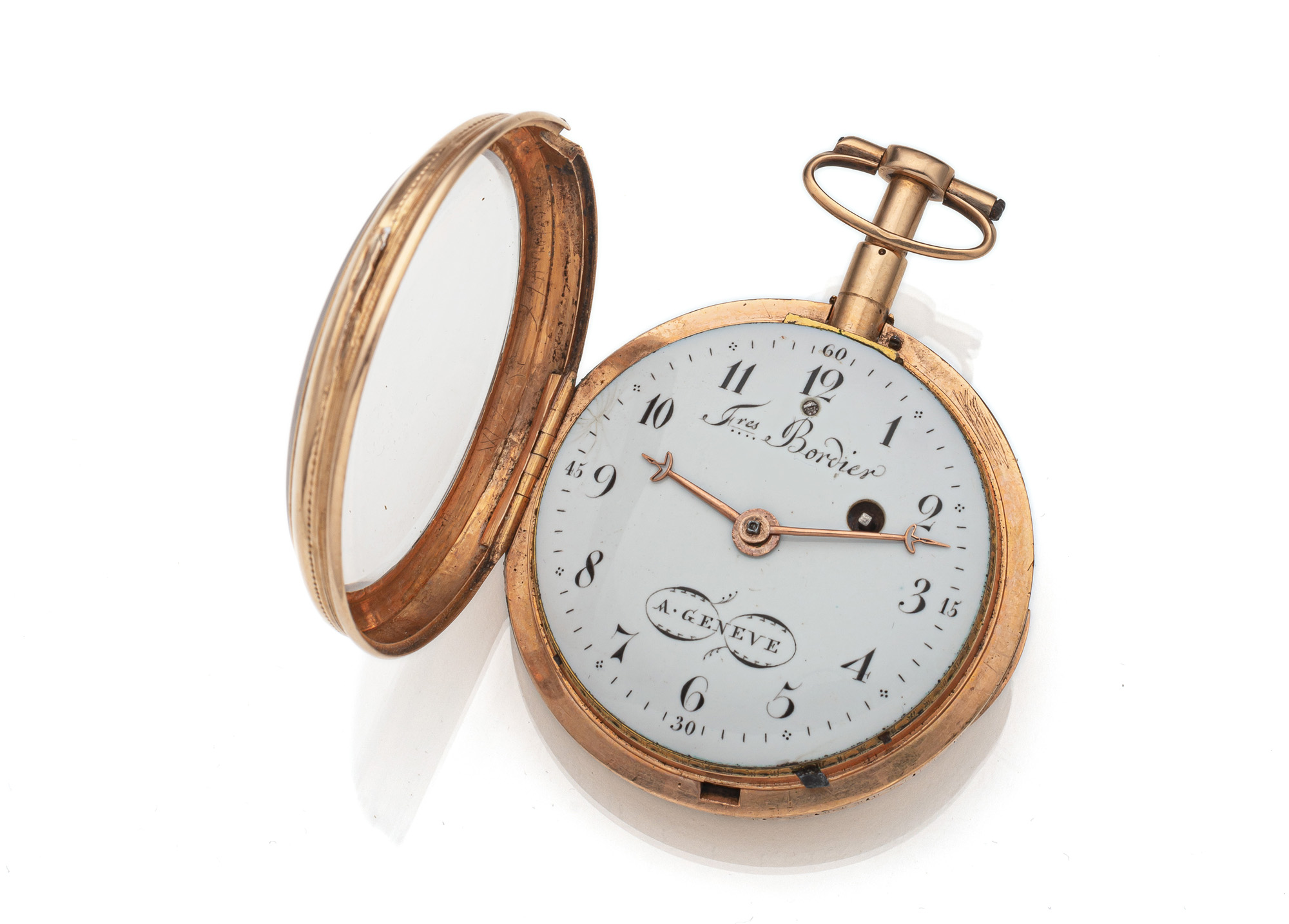 A GOLD POCKET WATCH WITH QUARTER REPETITION - Image 2 of 4