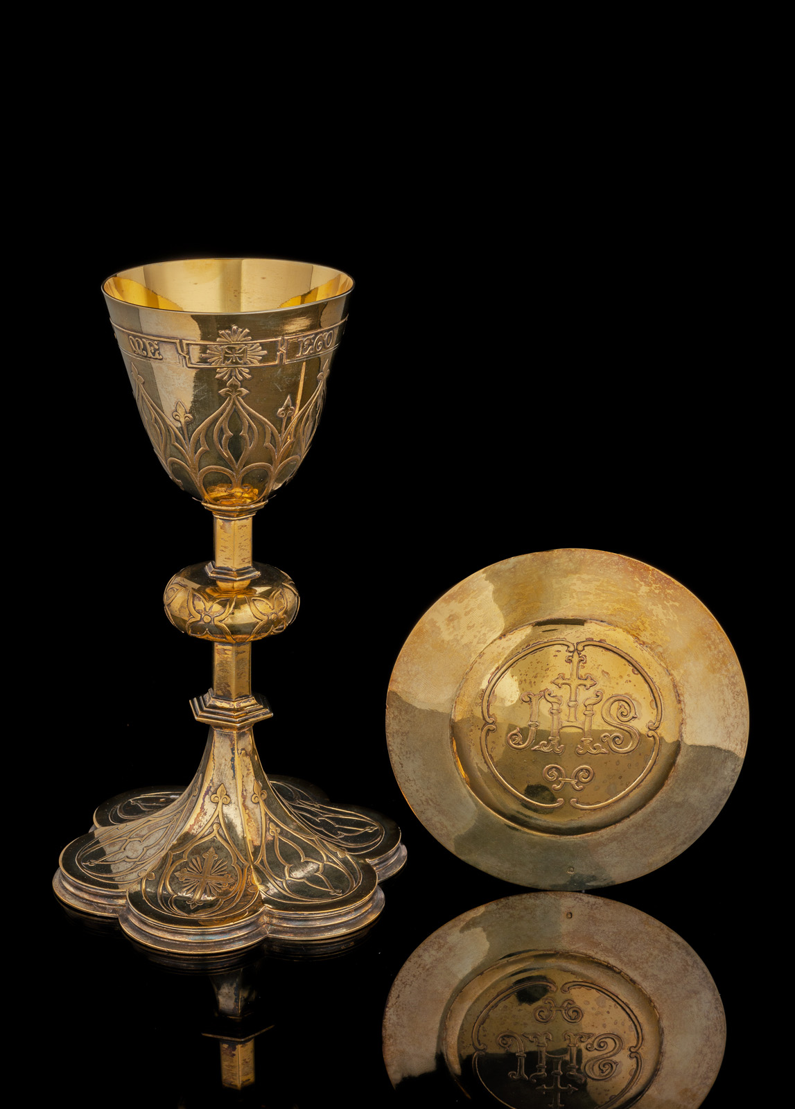 A FRENCH SILVERGILT CHALICE WITH PANTEN