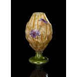 Seltene Marqueterie-sur-Verre-Vase mit Kornblumendekor