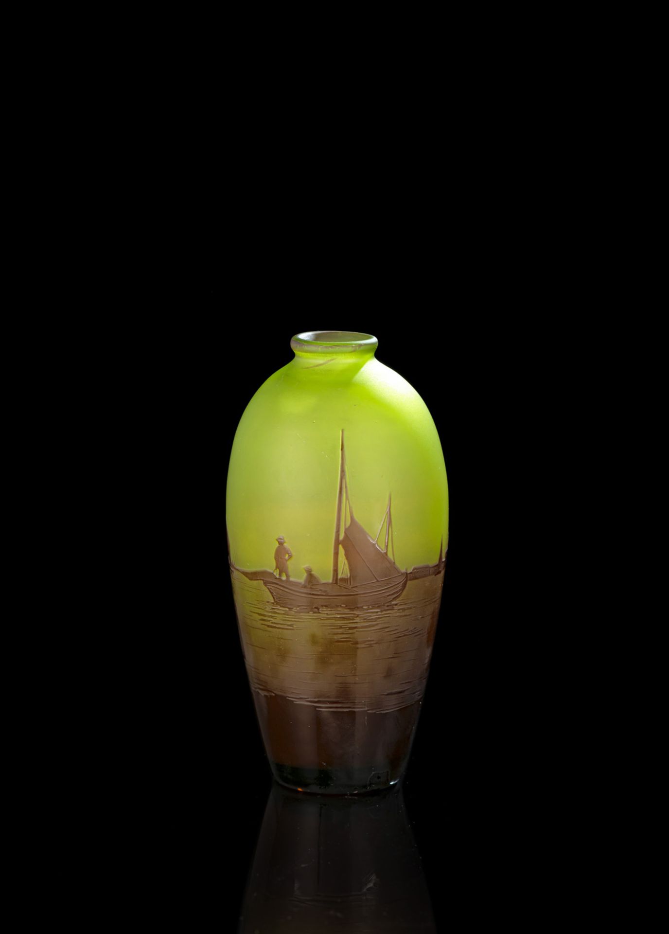 A FINE D'ARGENTAL CAMEO GLASS VASE WITH VENICE SCENE - Image 2 of 4