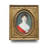 Bildnis einer jungen Dame mit rotem Schal