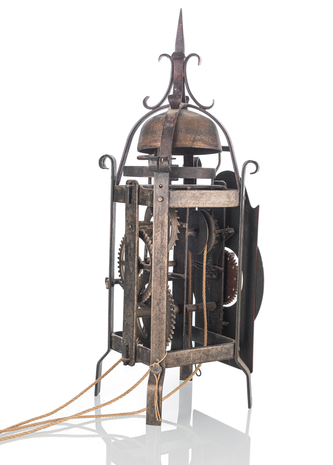A GOTHIC STYLE ONE HAND LANTERN CLOCK - Image 3 of 3