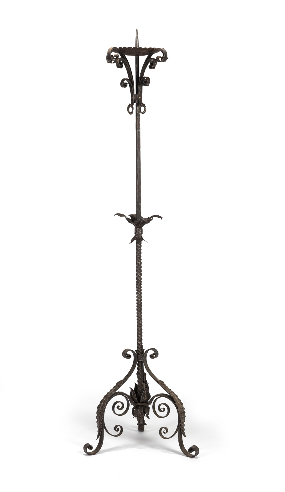 A LARGE WROUGHT IRON CANDLESTICK - Image 2 of 2