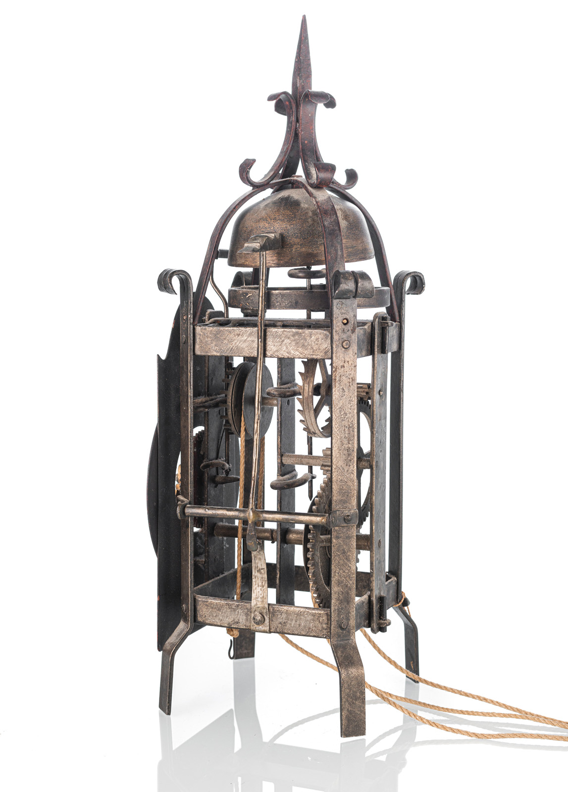 A GOTHIC STYLE ONE HAND LANTERN CLOCK - Image 2 of 3