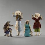 Vier Krippenfiguren aus dem Bethlehemer Kindermord