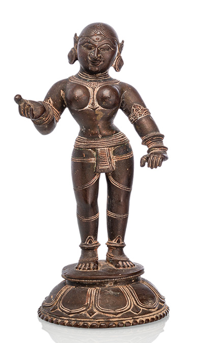 A BRONZE FIGURE OF PROBABLY RADHA