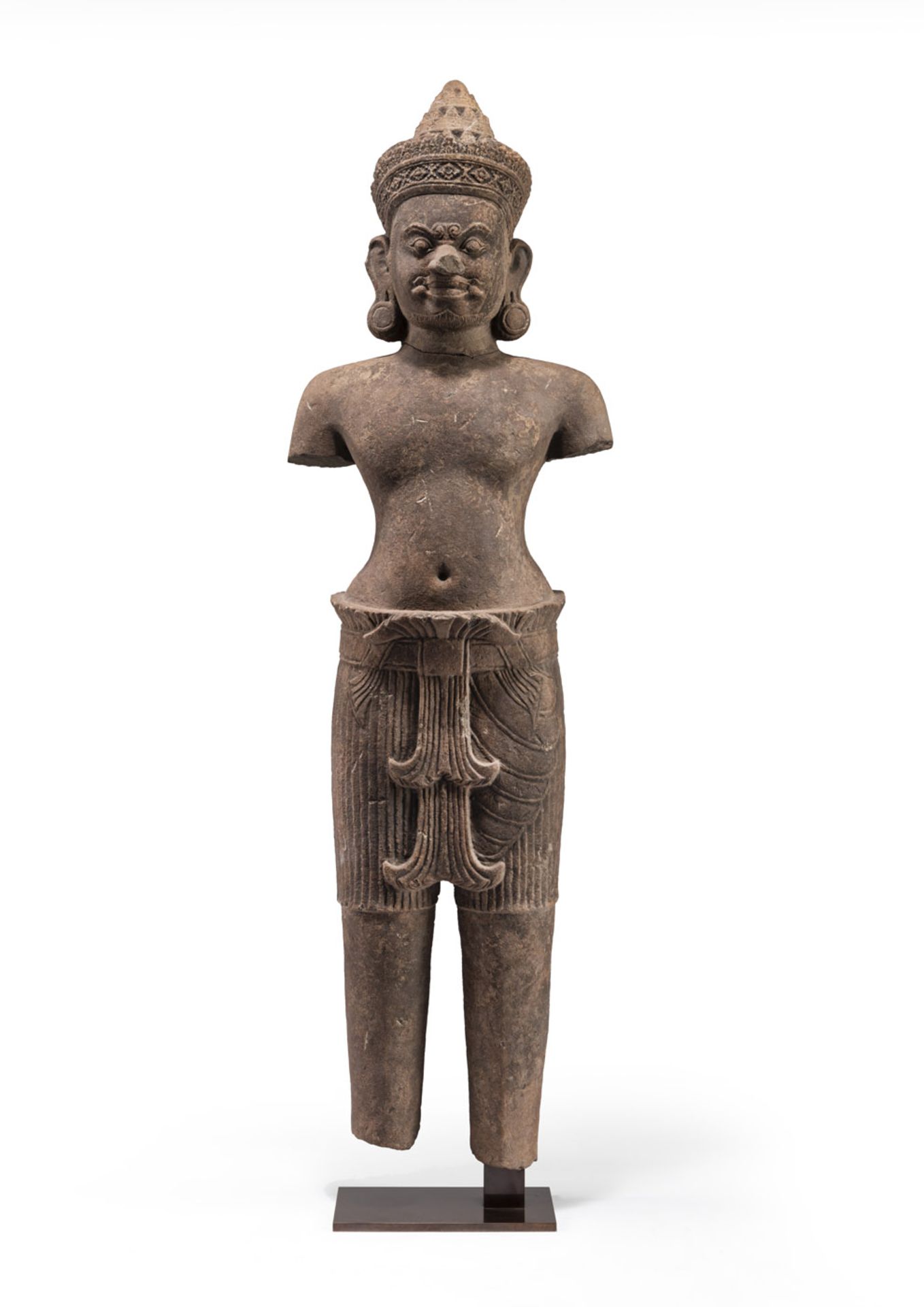 AN IMPORTANT SANDSTONE FIGURE OF A DVARAPALA