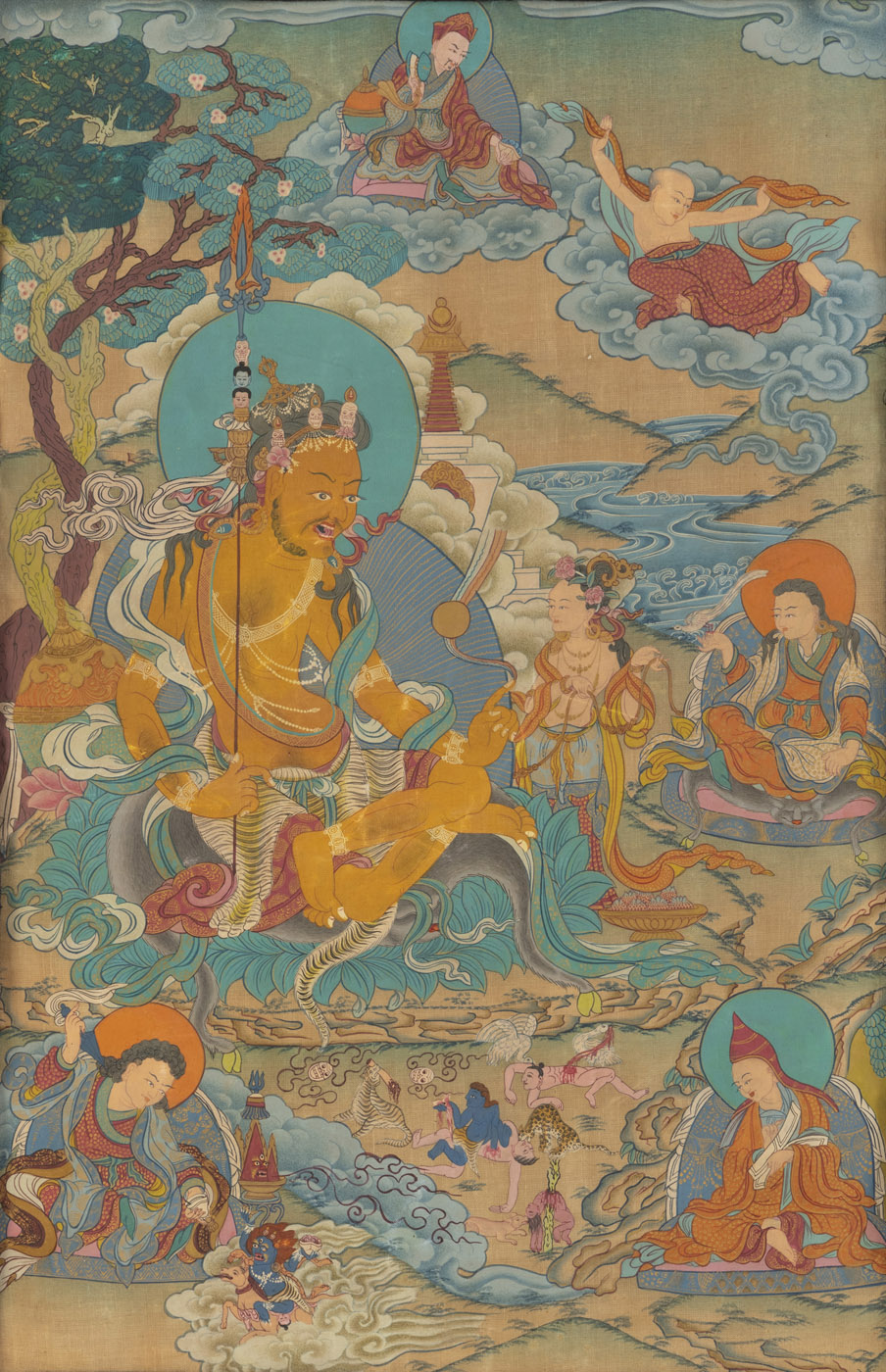 A GROUP OF NINE THANGKA DEPICTING BUDDHA, MAHAKALA AND OTHERS - Image 6 of 27