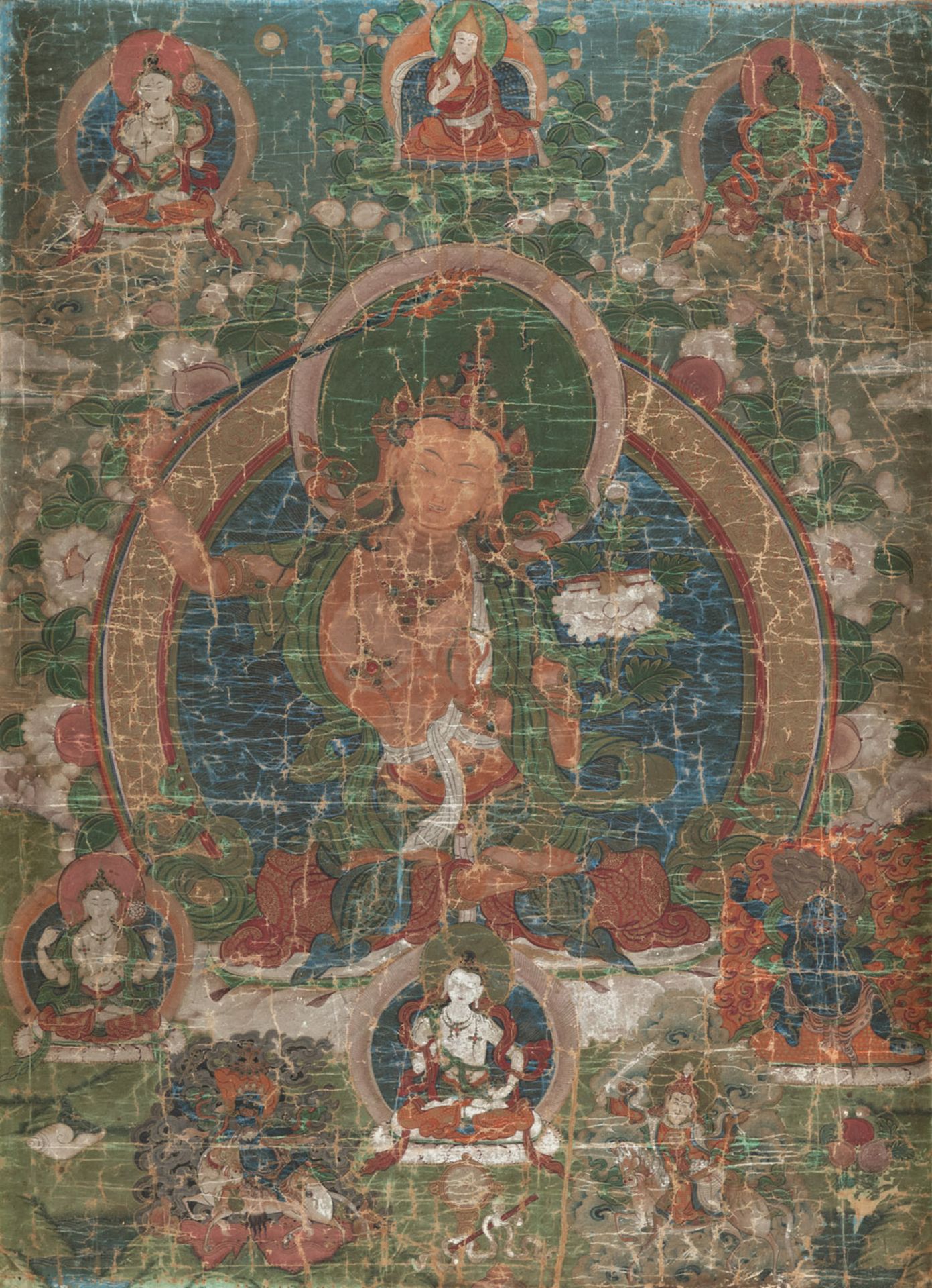 A THANGKA OF MANJUSHRI