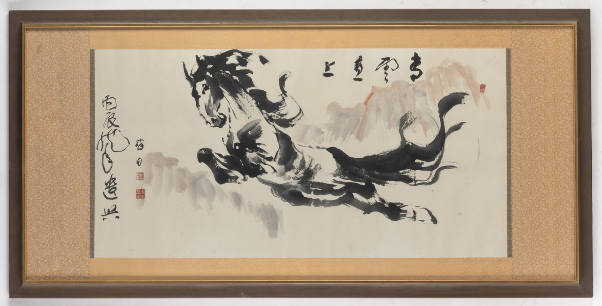 YE YUIBAI (1909-1999): GALLOPING HORSE. INK AND LIGHT COLOR ON PAPER - Image 2 of 4