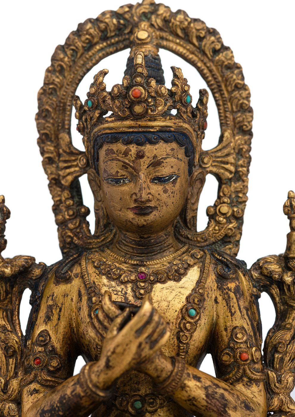 A PART-GILT BRONZE FIGURE OF VAJRADHARA - Image 3 of 4