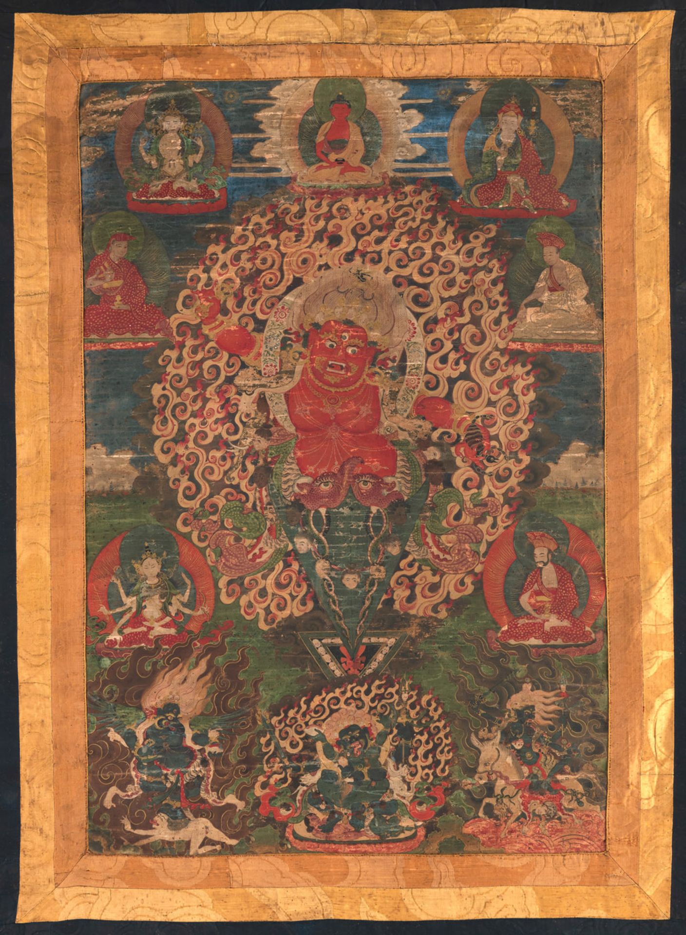 A FINE THANGKA DEPICTING GURU DRAKMAR - Image 4 of 6