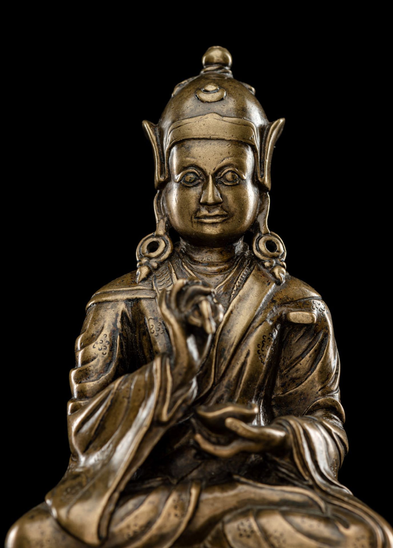 A BRONZE FIGURE OF PADMASAMBHAVA - Image 4 of 4