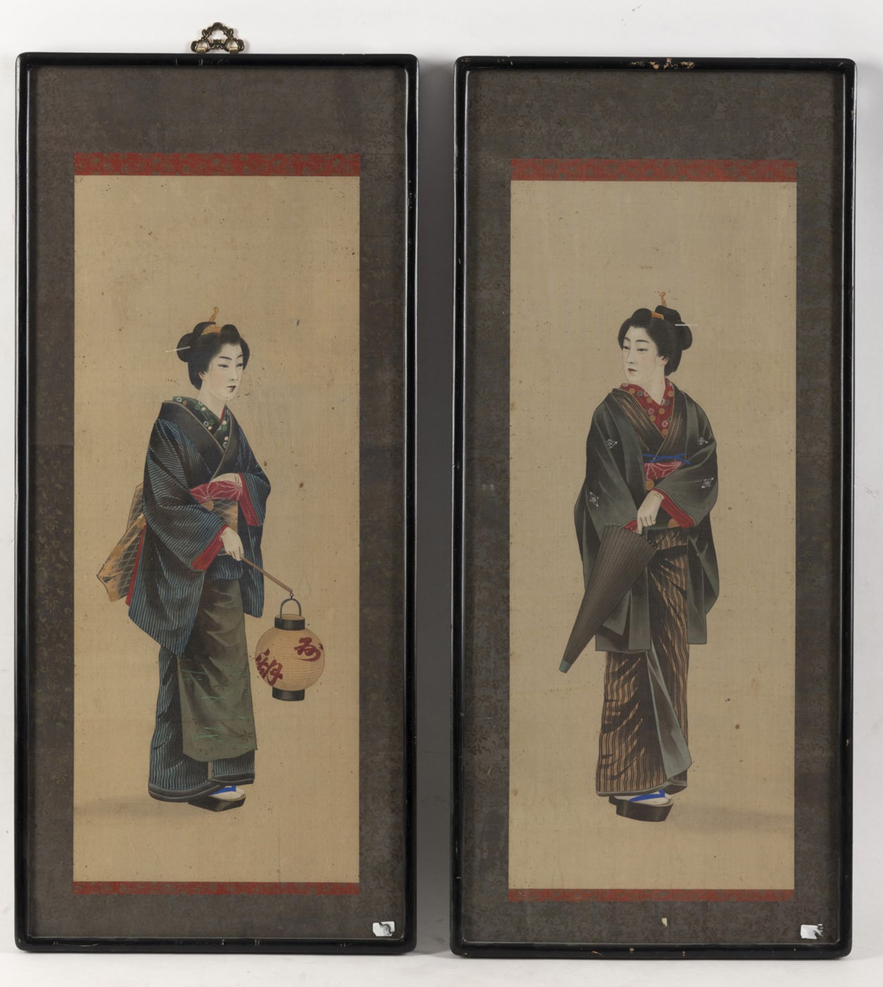 A PAIR OF ANONYMOUS BIJIN SILK PAINTINGS - Image 2 of 2
