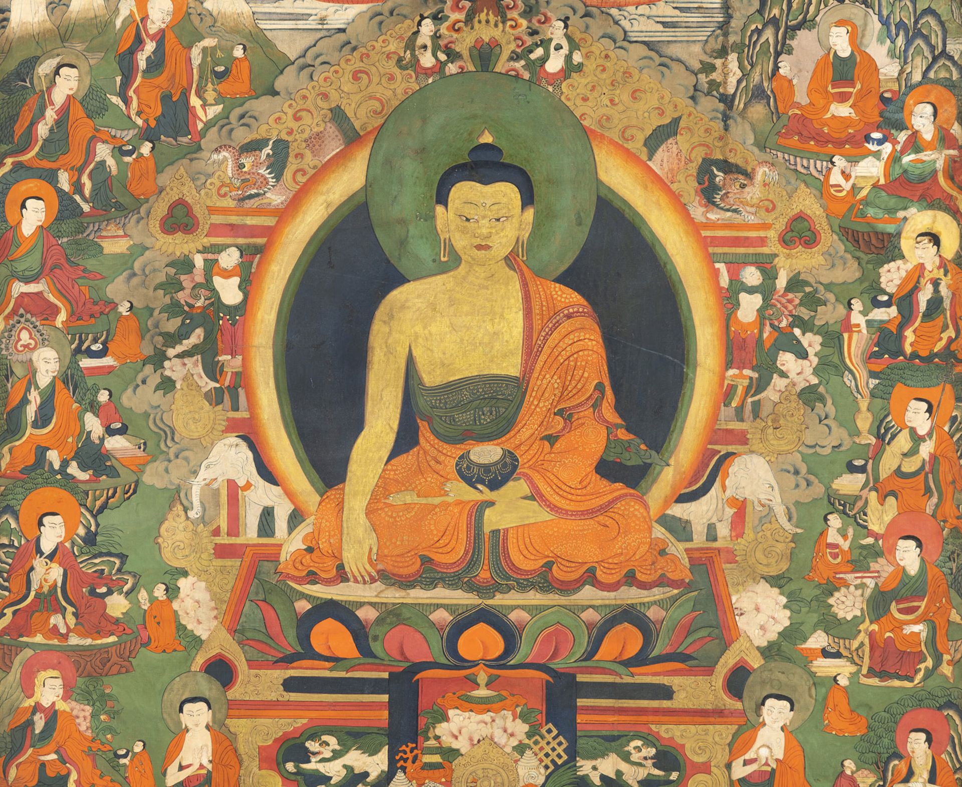 A THANGKA DEPICTING BUDDHA SHAKYAMUNI - Image 3 of 4