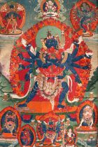 Der Yidam Cakrasamvara und weitere tantrische Gottheiten