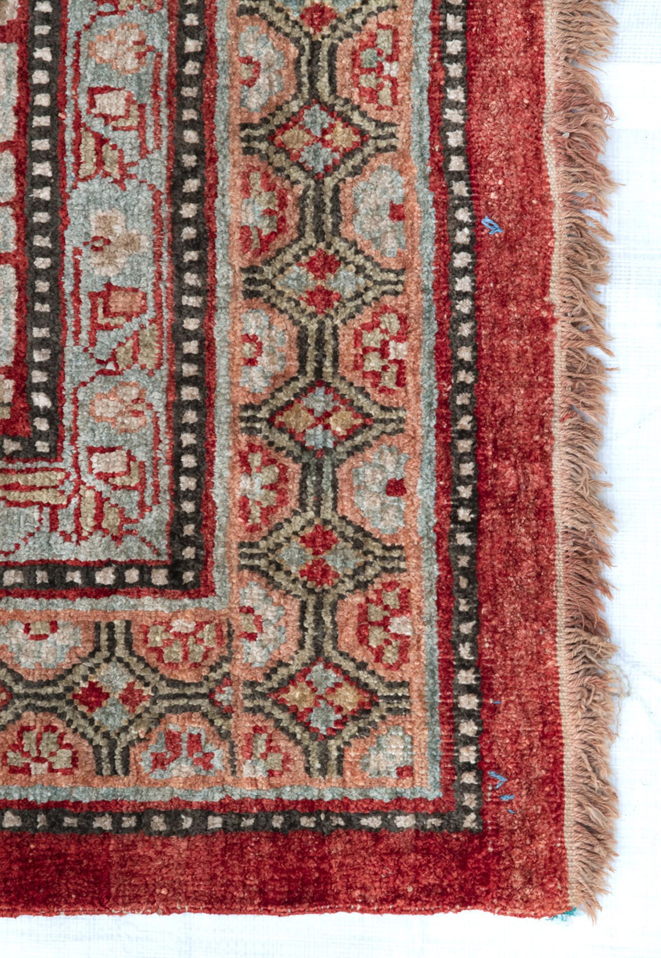 A RARE SQUARE KHOTAN SILK SEAT MAT - Image 2 of 5