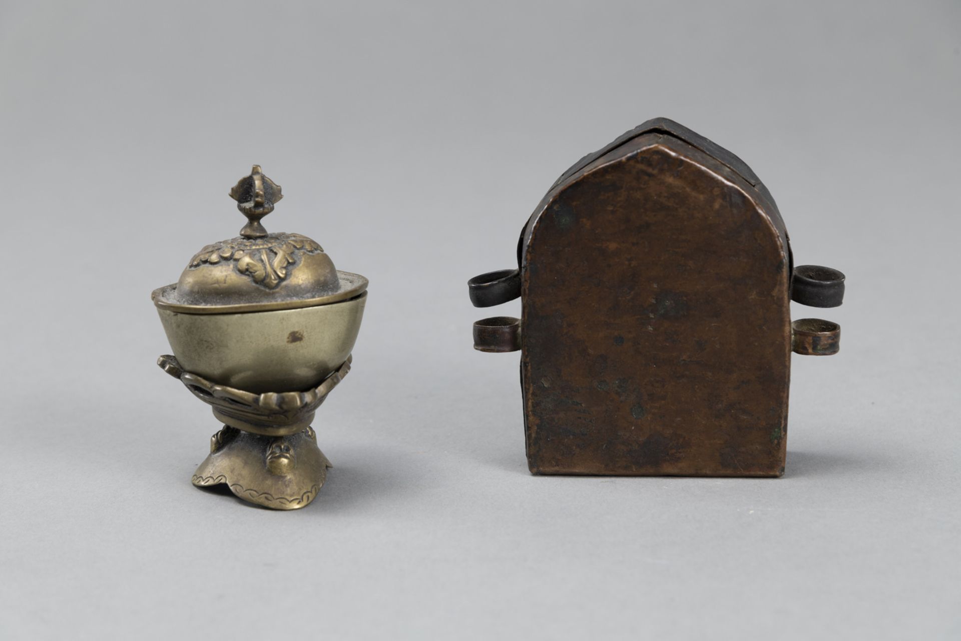 Kleiner Gau und ein Miniatur-Kapala aus Kupfer bzw. Bronze - Bild 3 aus 4