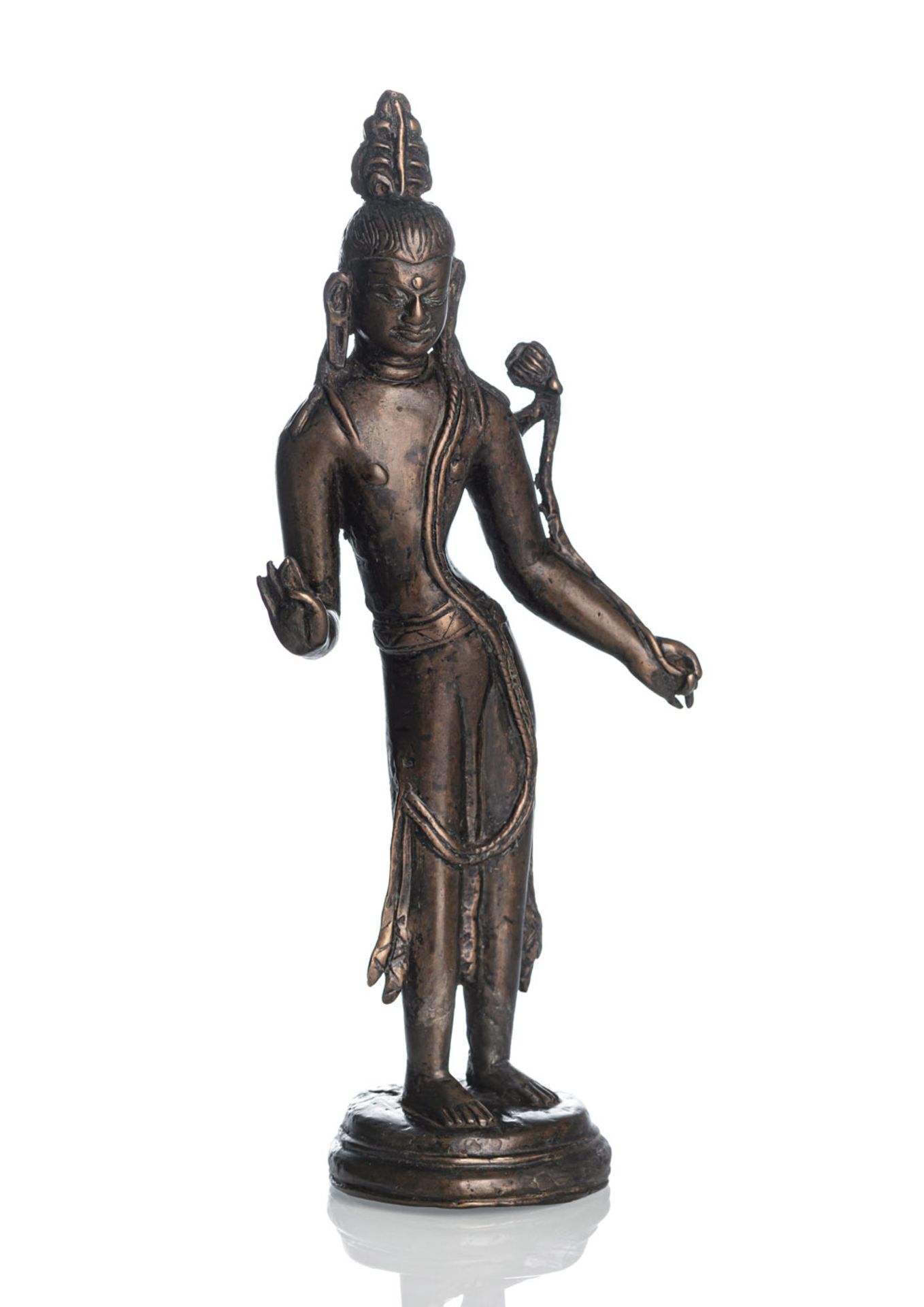 A RARE AND EARLY BRONZE FIGURE OF PADMAPANI