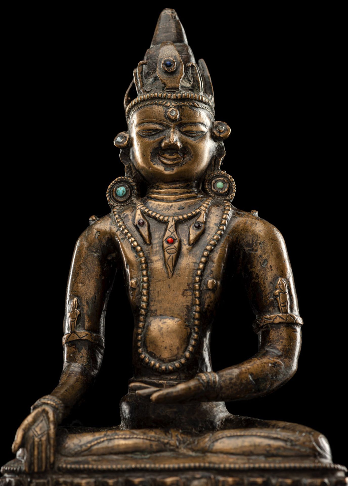 A BRONZE FIGURE OF A BODHISATTVA - Image 4 of 4