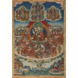 Thangka des Padmasanbhava in yab-yum