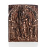 Plakette aus Bronze wohl mit Darstellung des Rama