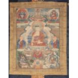 Thangka mit Darstellung des Buddha Shakyamuni