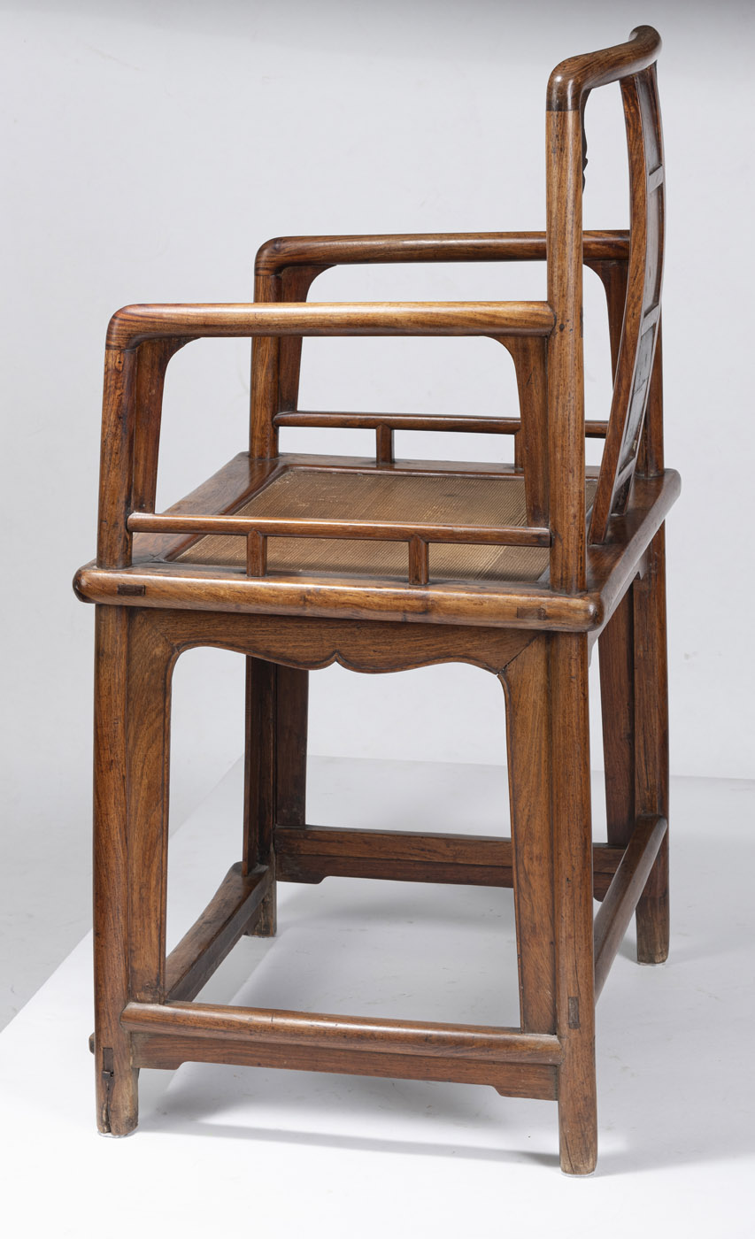 A FINE HUANGHUALI AND BURLWOOD CHAIR - Image 6 of 8