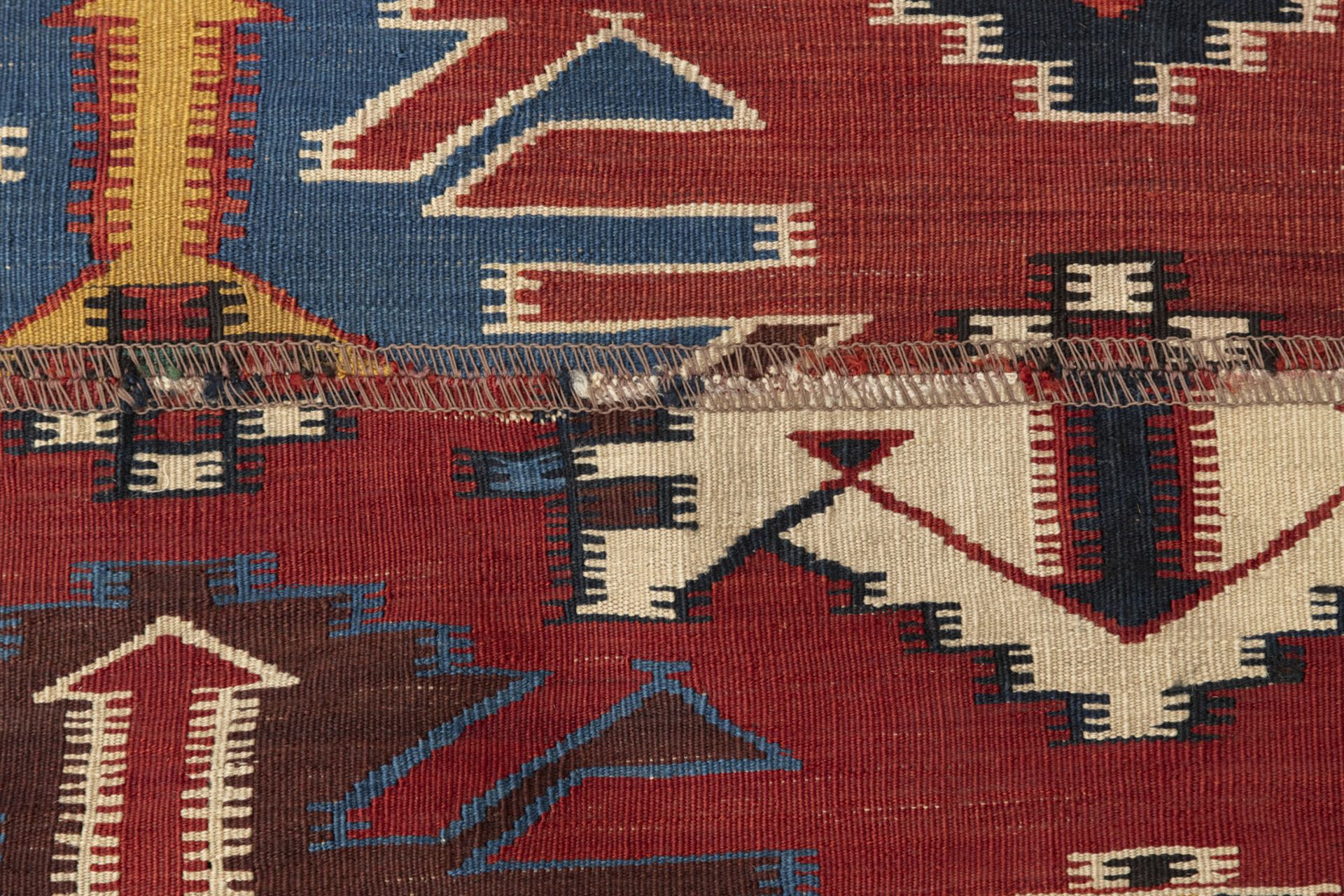 A FRAGMENT OF A KUBA KILIM - Image 5 of 7