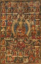 Thangka mit Darstellung des Buddha Amitabha