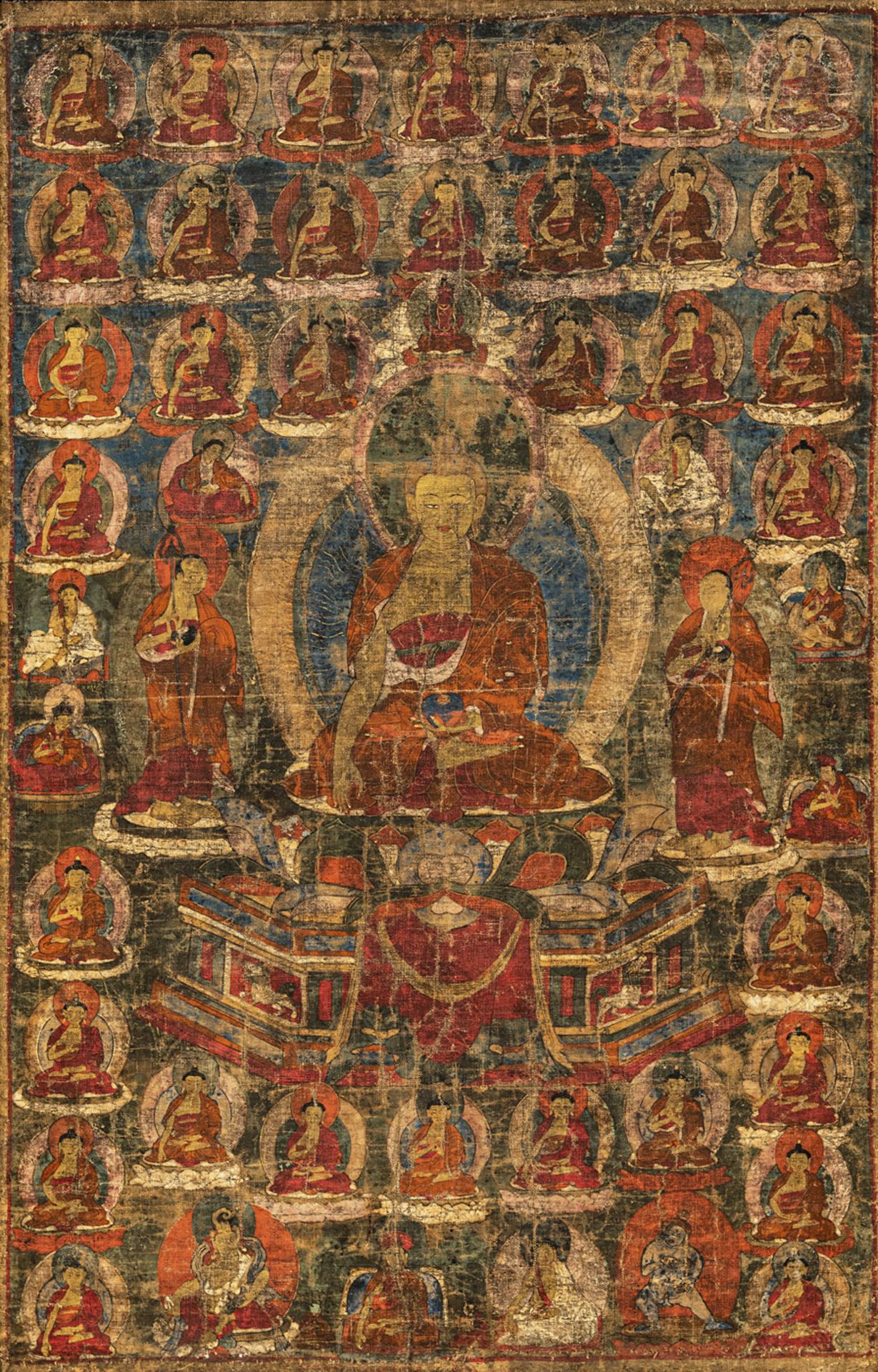 Thangka mit Darstellung des Buddha Amitabha