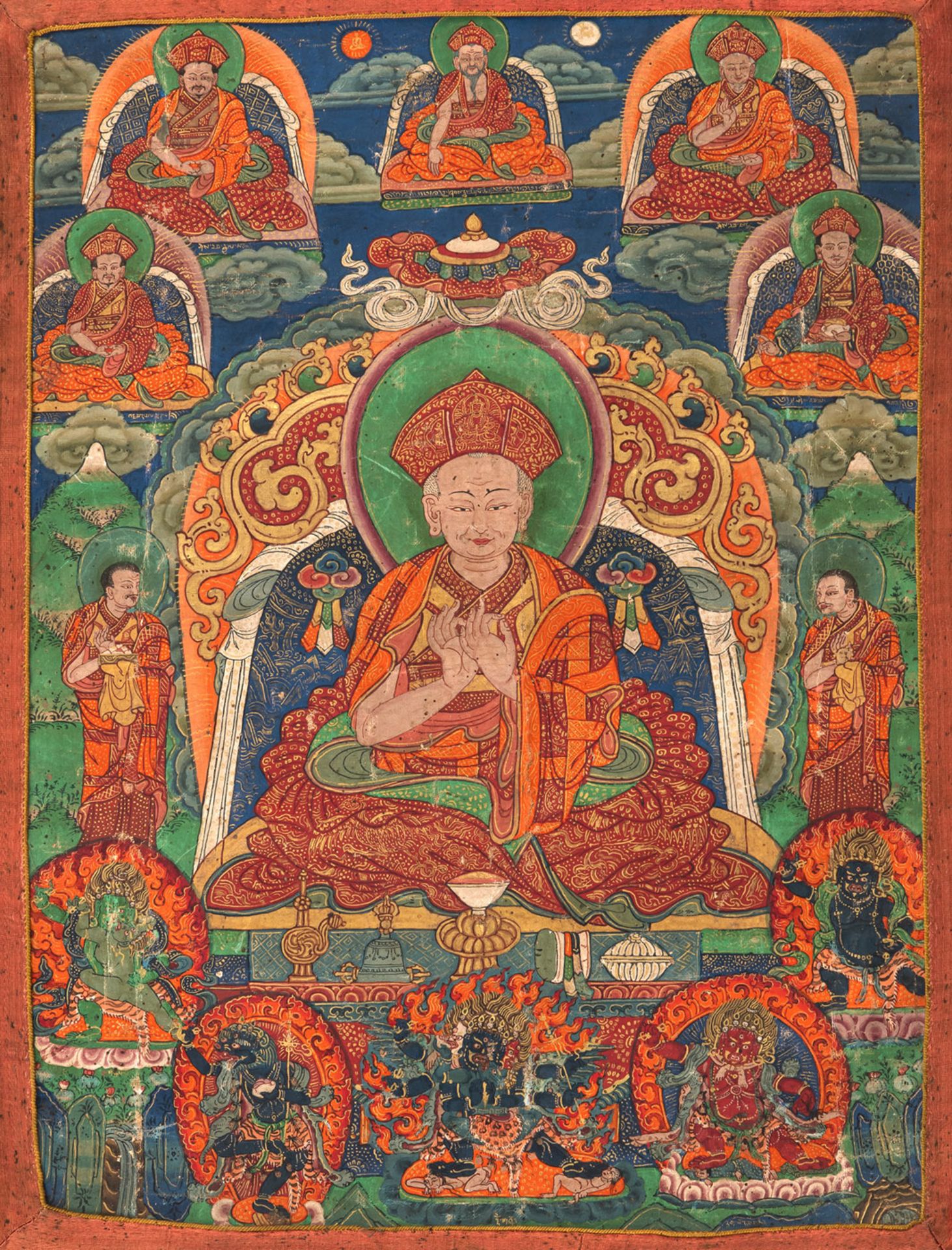 Linienthangka aus der Drukpa-Kagyü Tradition in Bhutan