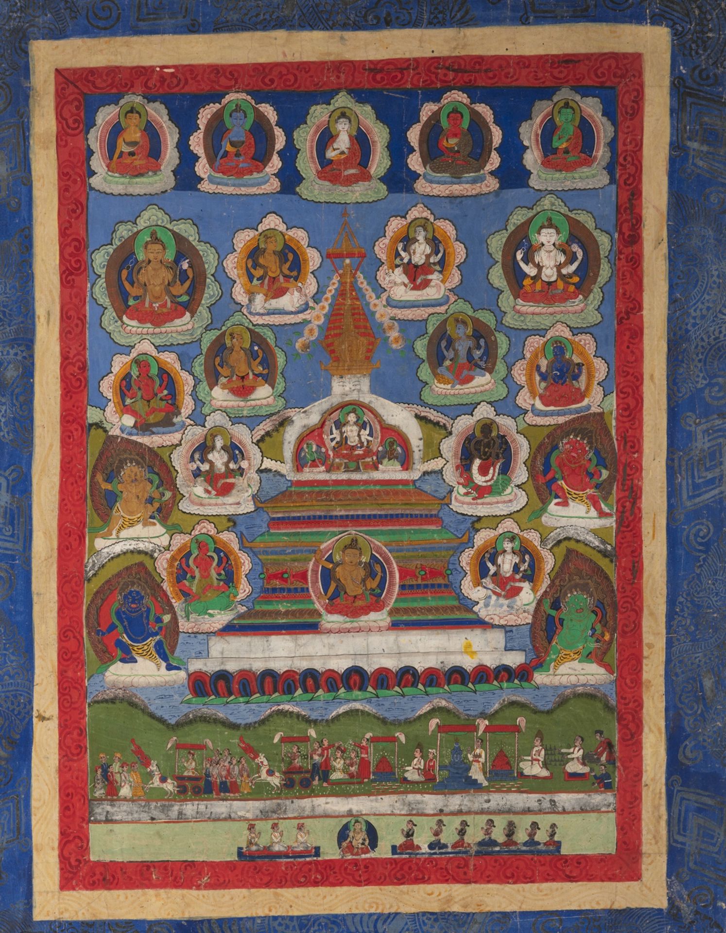 Thangka mit Darstellung einer Stupa - Bild 3 aus 4