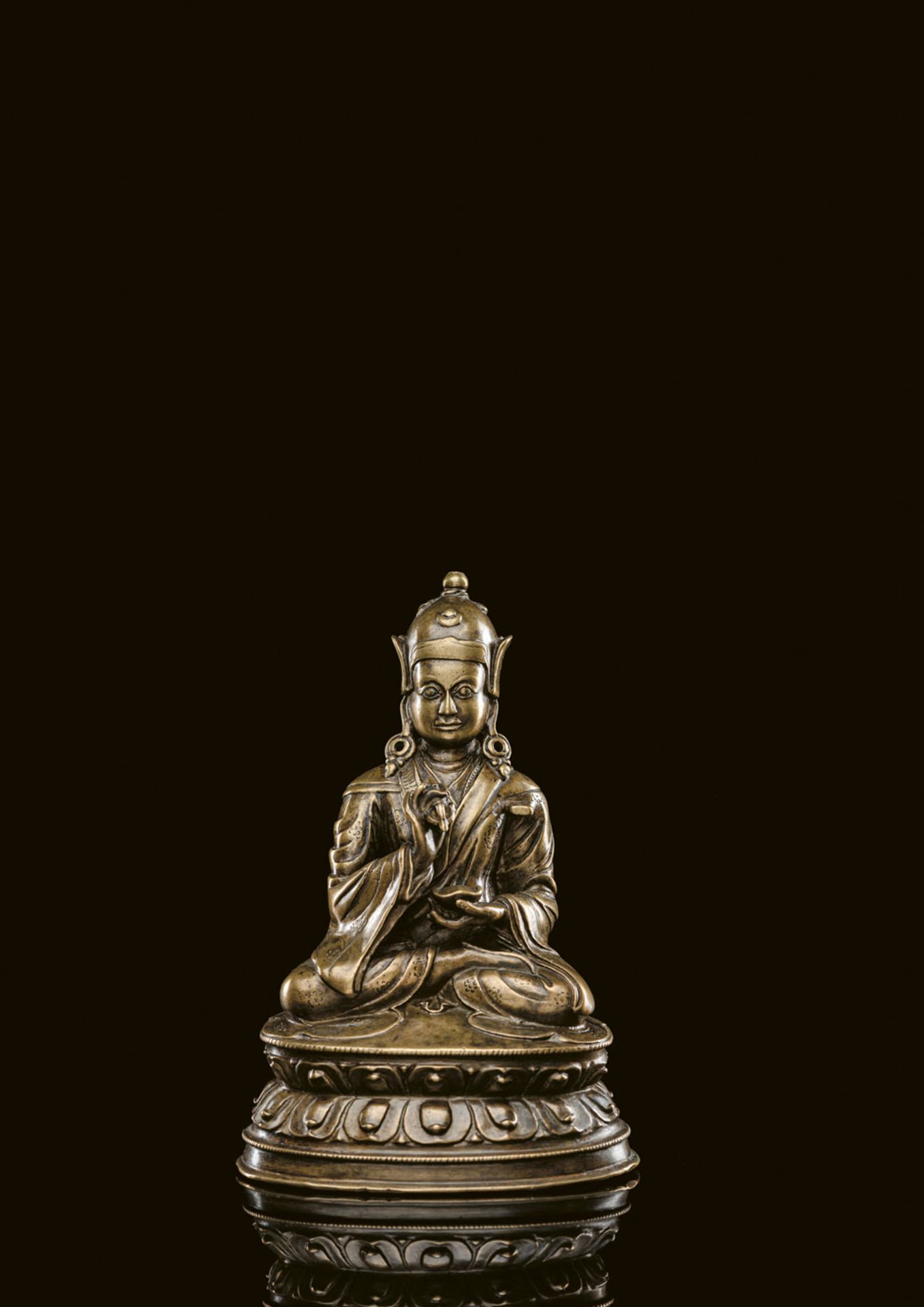 A BRONZE FIGURE OF PADMASAMBHAVA