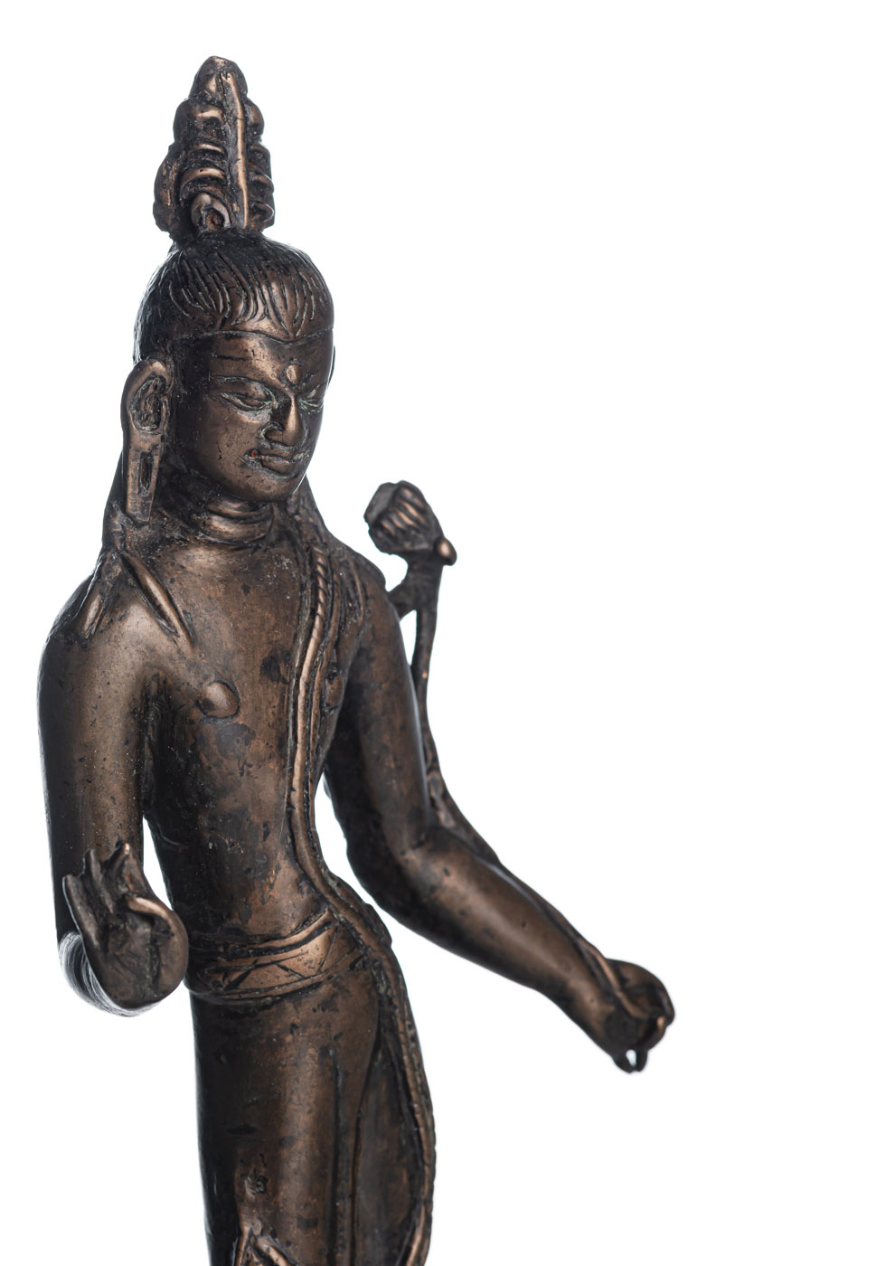 A RARE AND EARLY BRONZE FIGURE OF PADMAPANI - Image 5 of 7