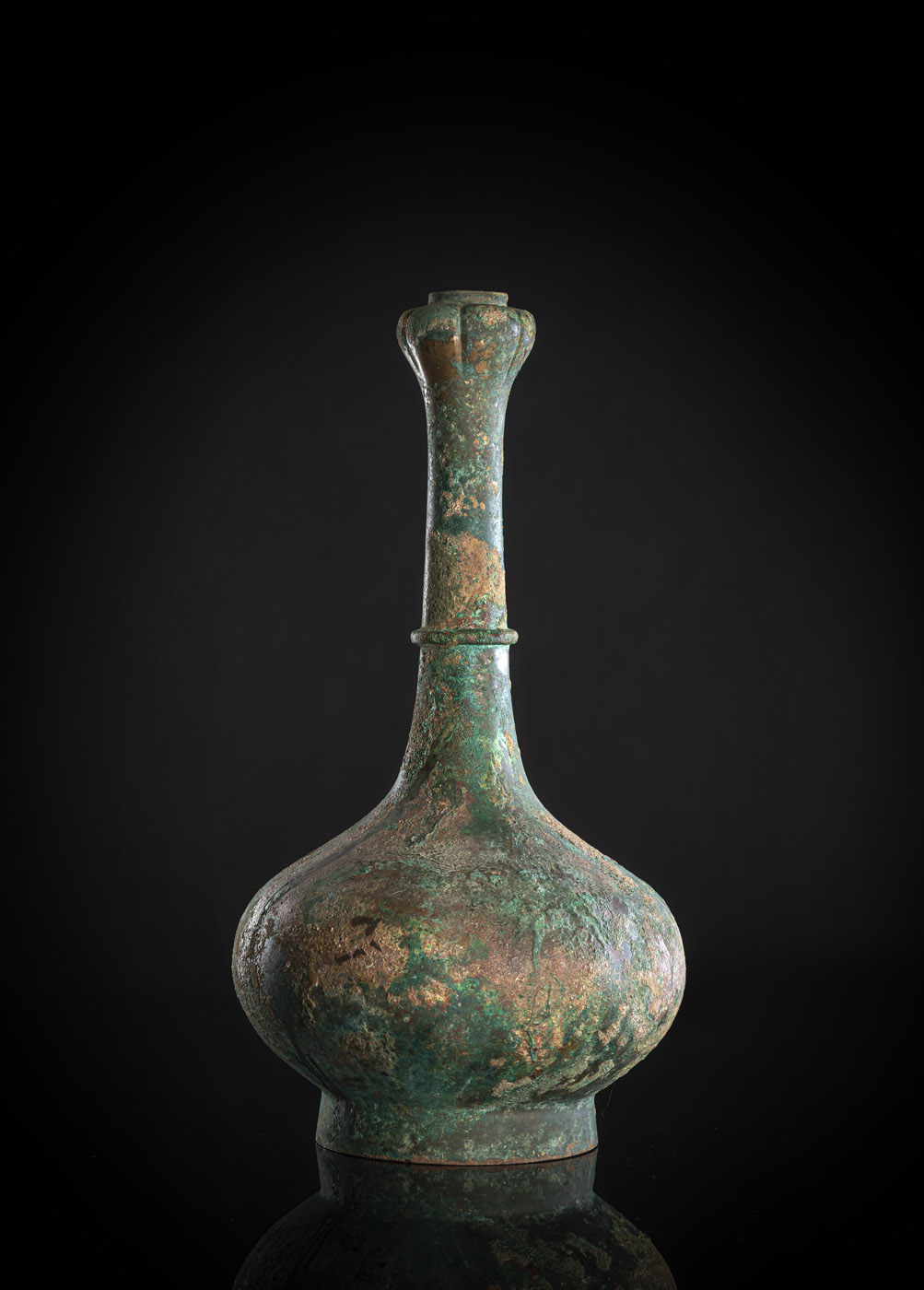 A LARGE BRONZE BOTTLE VASE - Image 2 of 2