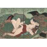 Sammlung von Buchseiten mit 'Shunga'-Szenen von diversen Künstlern