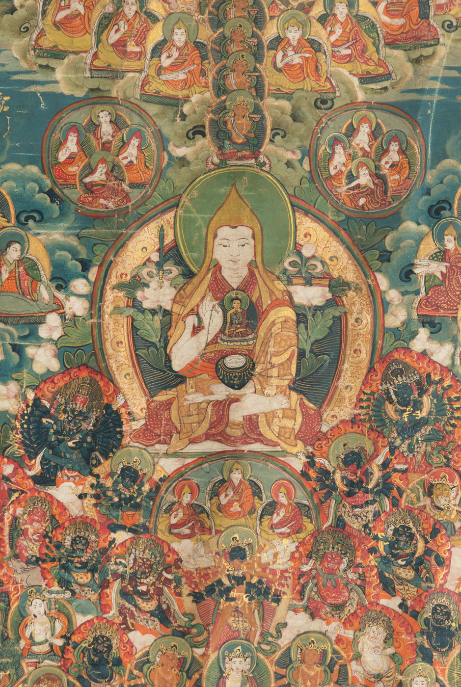 "Refuge tree" of the Gelug-pa tradition, with Tsongkhapa - Image 3 of 3