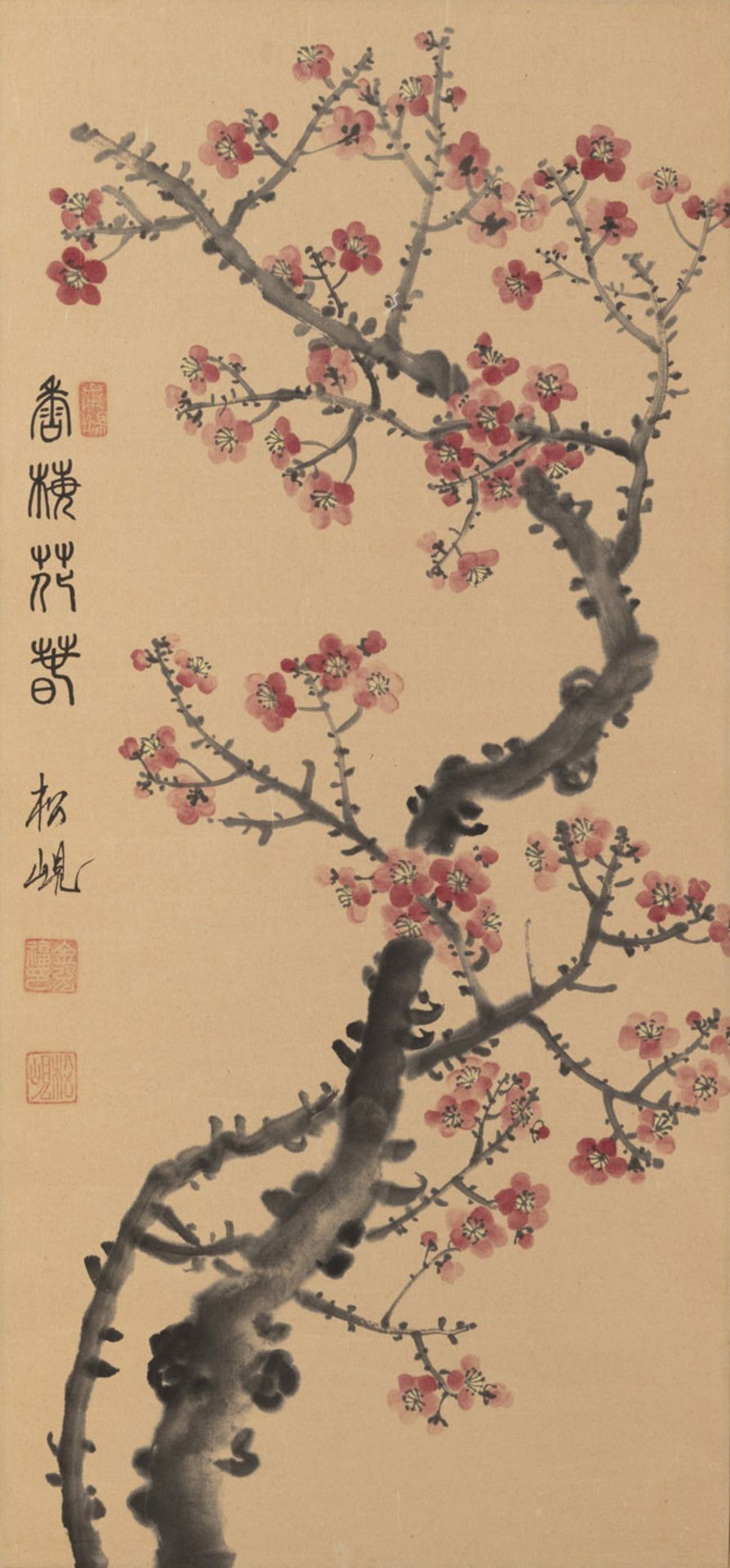 FOUR PAINTINGS DEPICTING THE "FOUR NOBLES": PLUM, ORCHID, BAMBOO AND CHRYSANTHEMUM