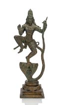 Bronze des Krishna in Siegerpose auf Schlangendämon