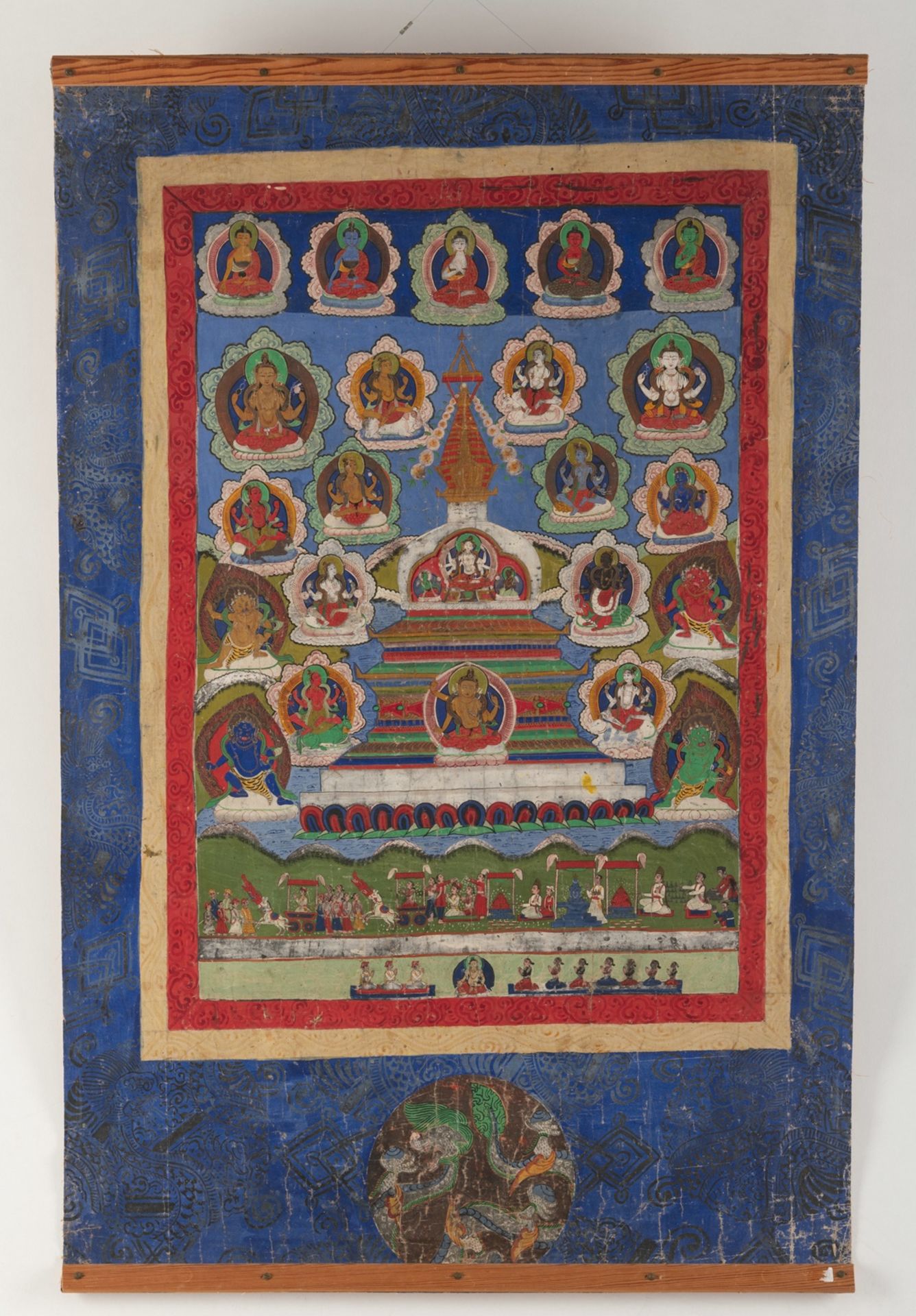 Thangka mit Darstellung einer Stupa - Bild 2 aus 4