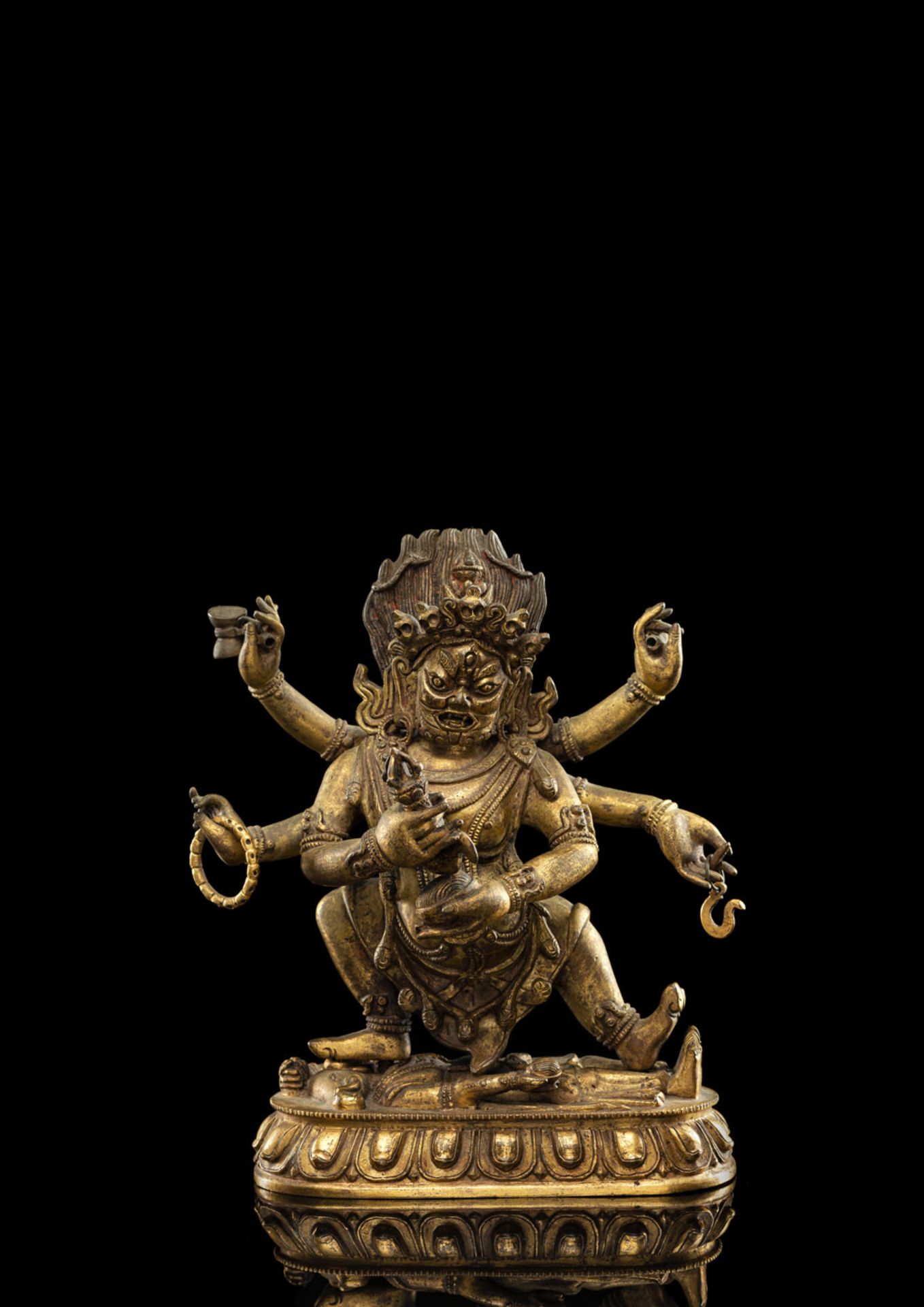 A BRONZE FIGURE OF SADBHUJAMAHAKALA