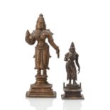 Zwei Bronzen der Sri Devi