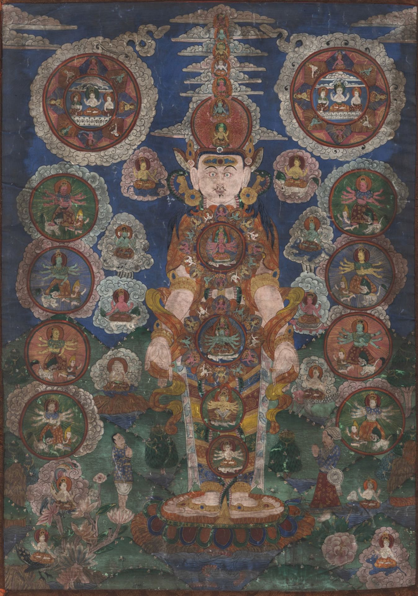 Thangka mit Loka Purusha Cosmic Man