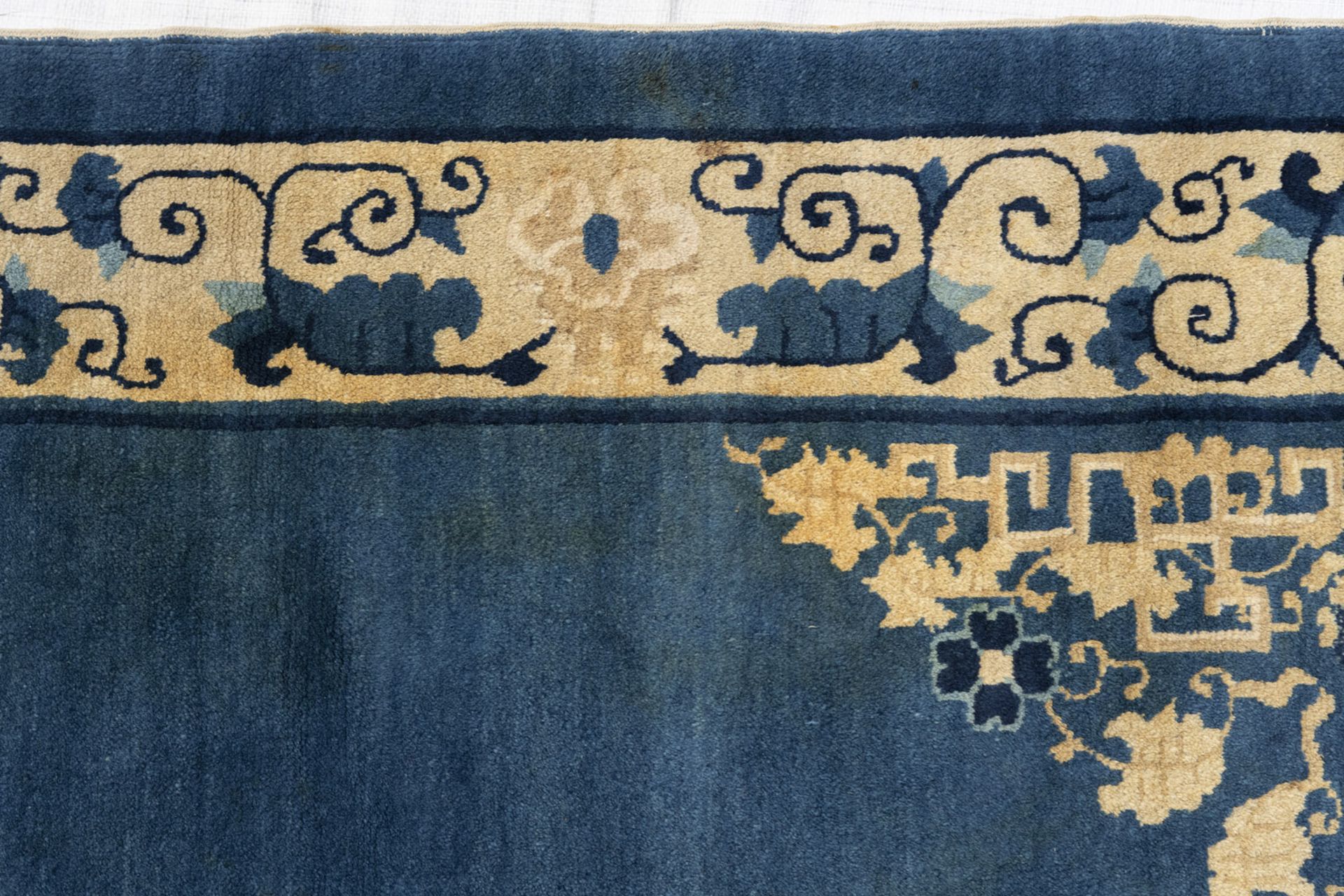 A BLUE GROUND PEKING CARPET - Image 2 of 7