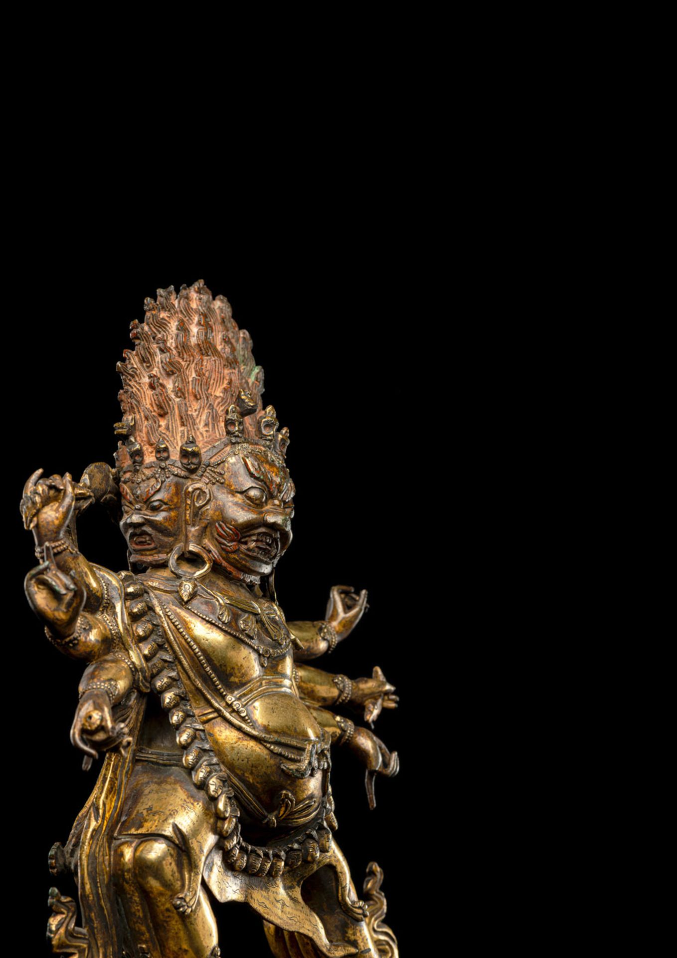 A RARE LARGE BRONZE FIGURE OF HAYAGRIVA - Image 3 of 4